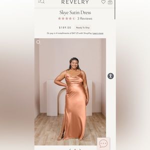 COPY - Revelry skye satin dress in the color copper. Worn once no alterations! …